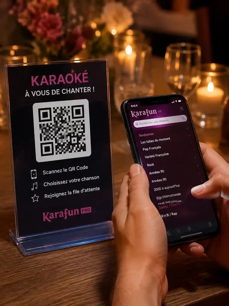 Inscription à une animation karaoké via QR Code avec KaraFun